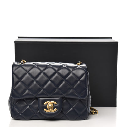 Chanel Lambskin Quilted Mini Pearl Crush Flap Navy Blue 11 of 11