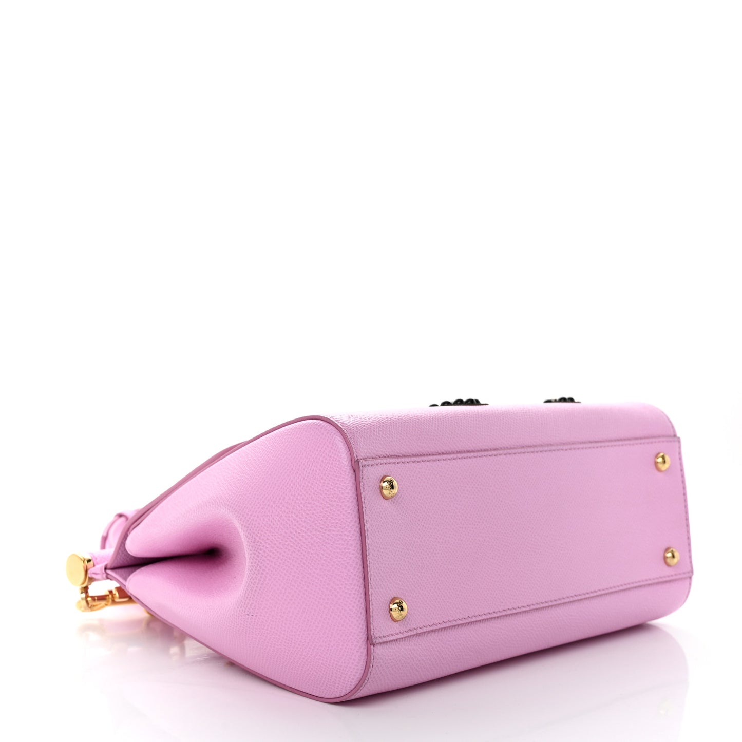 Dauphine Studded Medium DG Family Patch Miss Sicily Satchel Pink Rosa Chiaro
