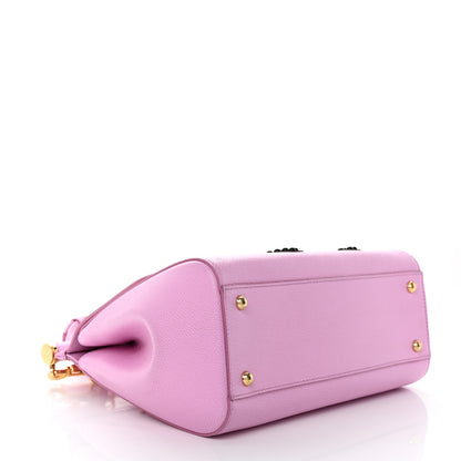 Dolce & Gabbana Dauphine Studded Medium DG Family Patch Miss Sicily Satchel Pink Rosa Chiaro 4 of 10
