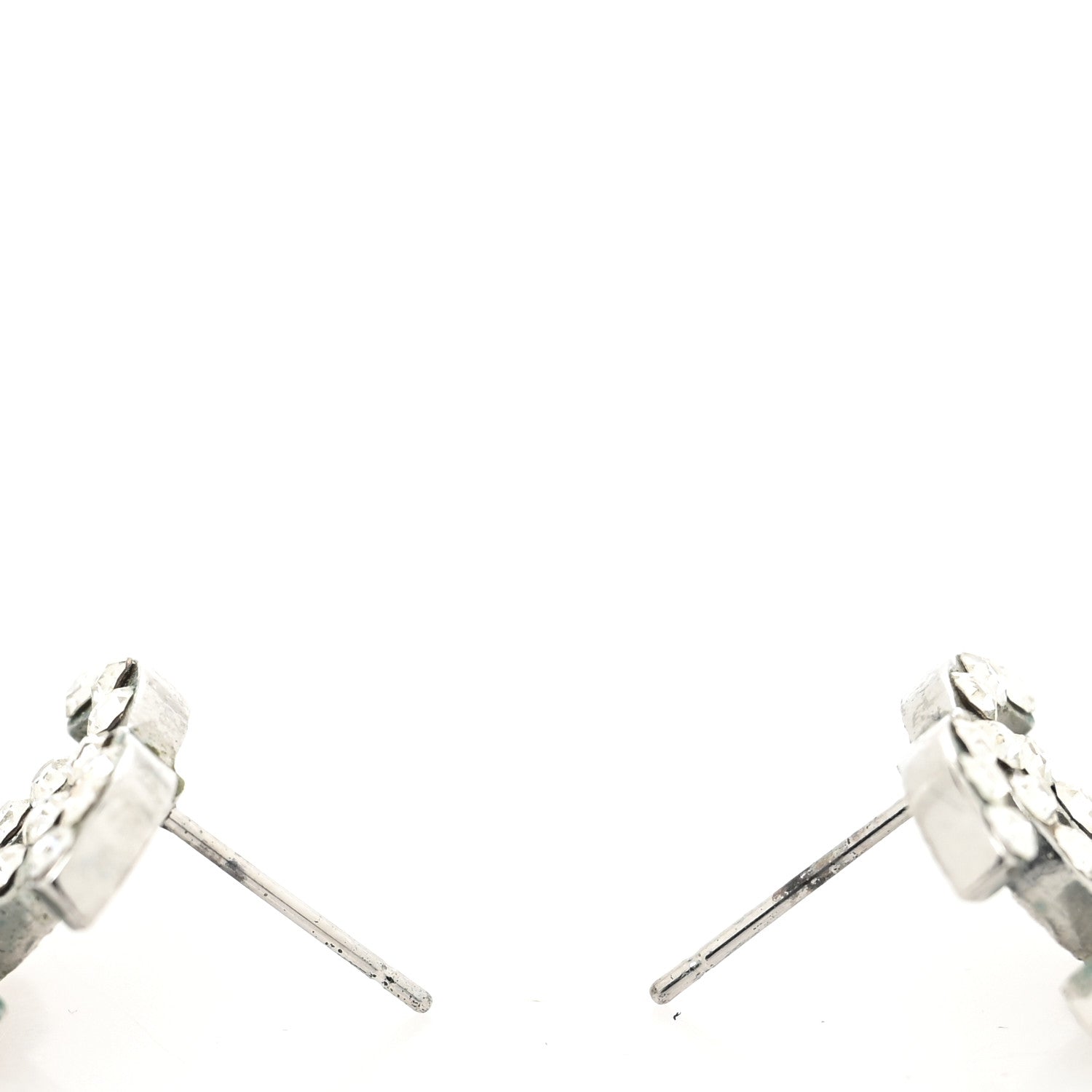 Chanel Crystal CC Earrings Silver 3 of 3