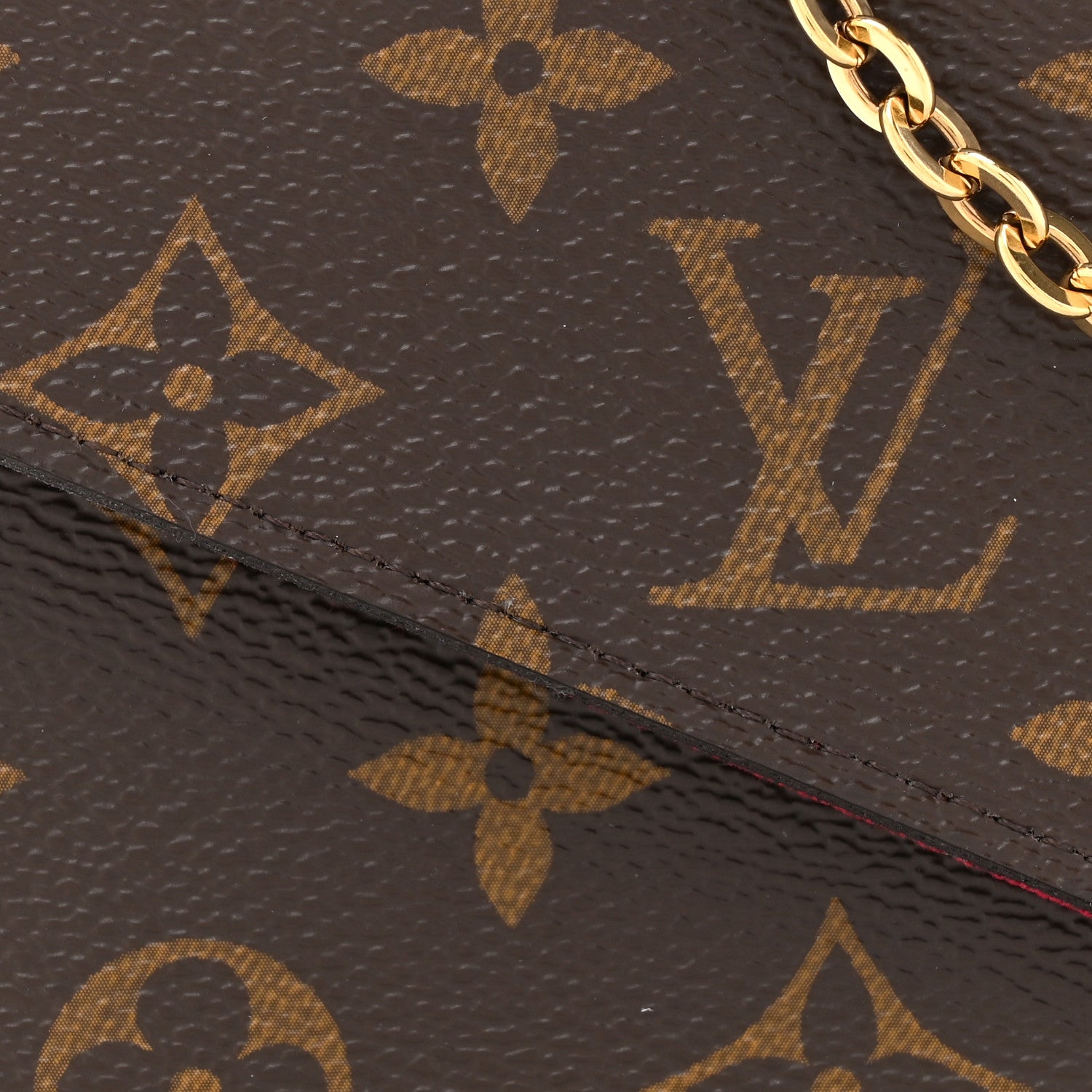 Louis Vuitton Monogram Pochette Felicie Chain Wallet Fuchsia 7 of 10