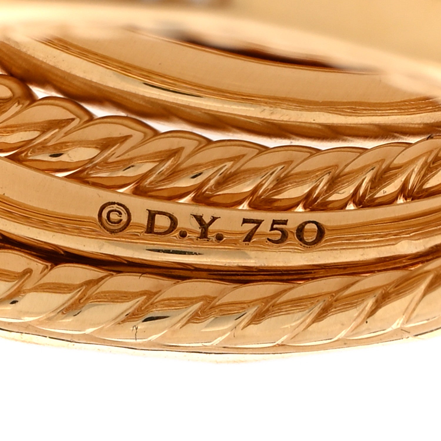 David Yurman 18K Yellow Gold Diamond Tsavorite 15mm Stax Five-Row Ring 60 9 4 of 5