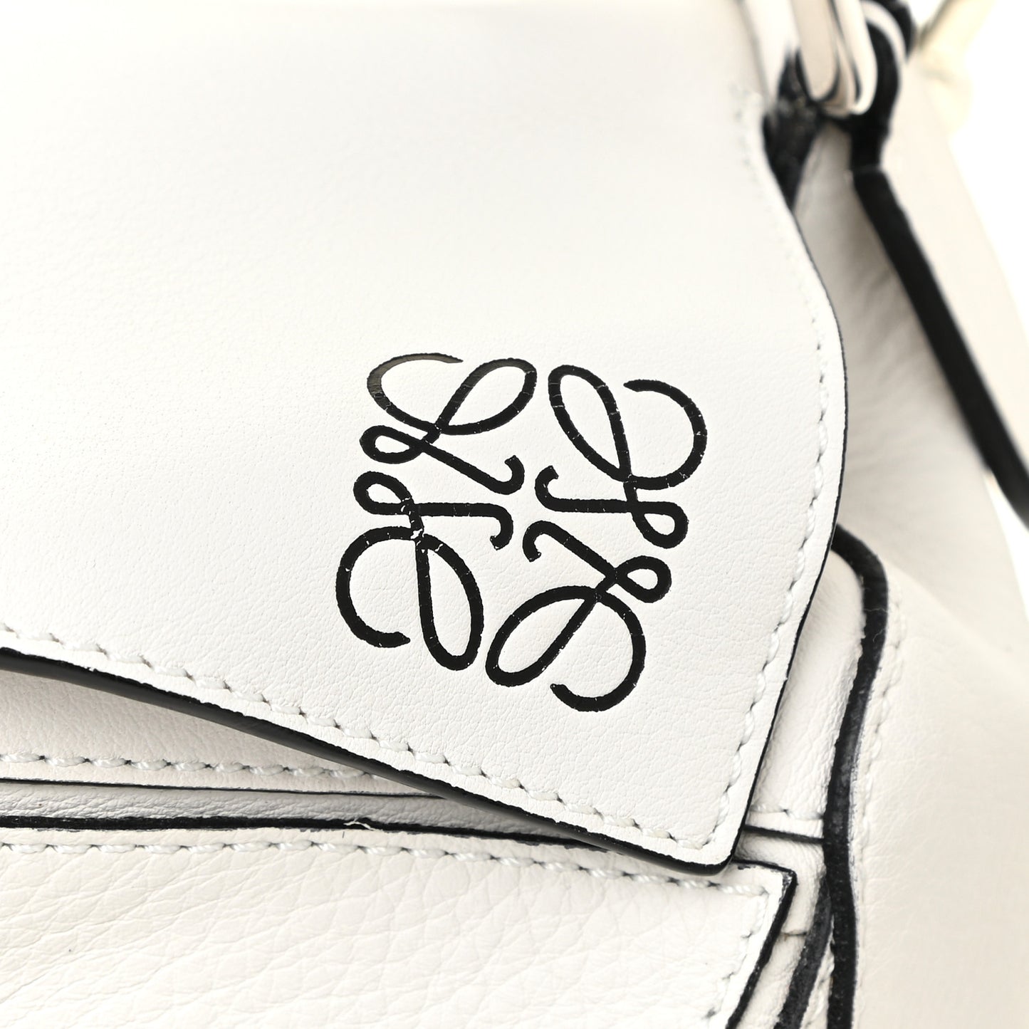 Calfskin Medium Puzzle Bag White
