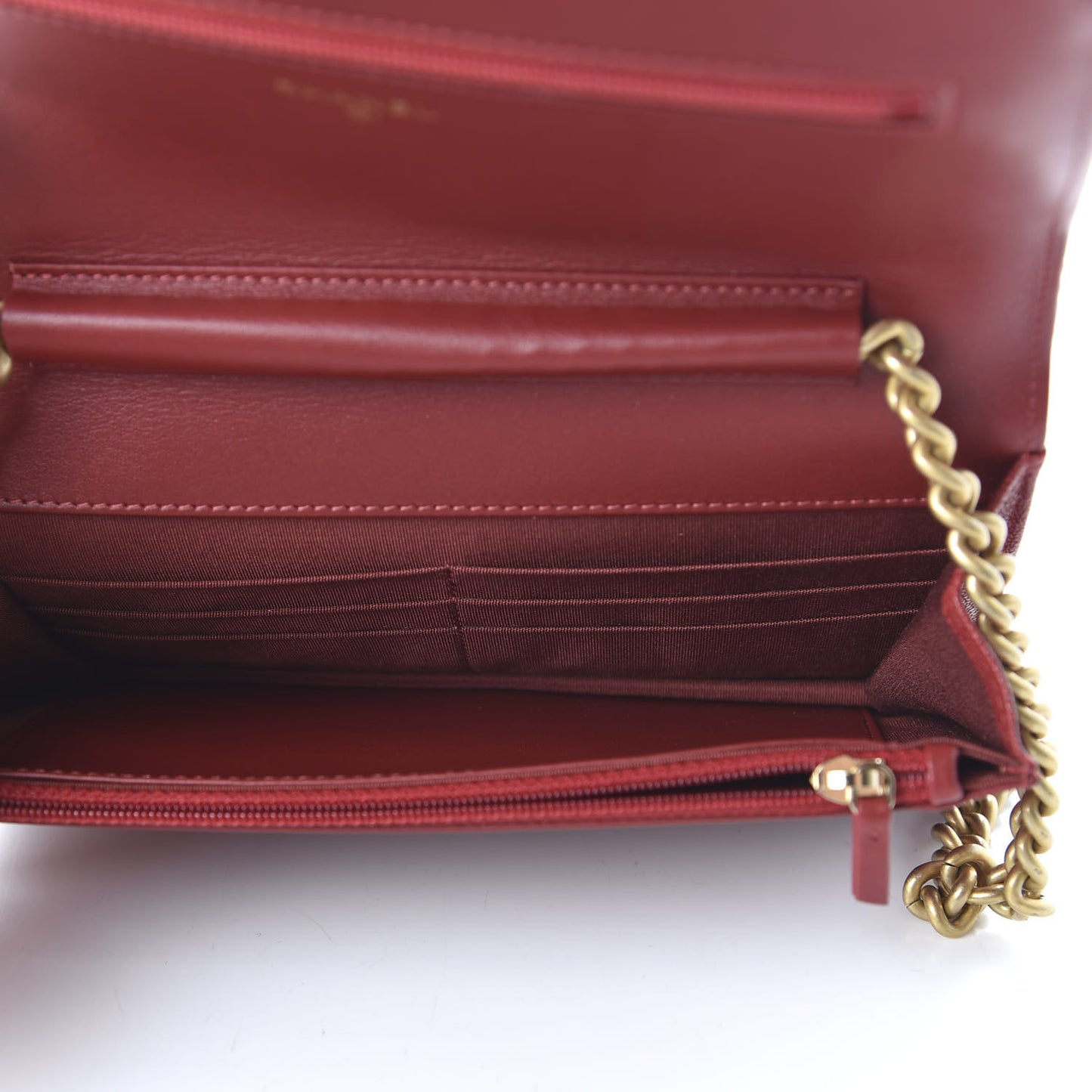 Caviar Quilted Boy Wallet On Chain WOC Red