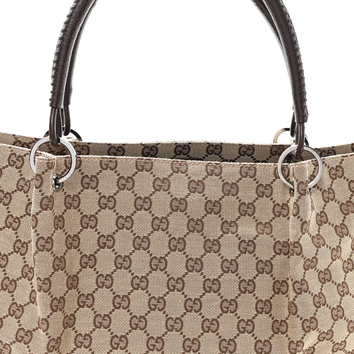 Gucci Monogram Large Bucket Tote Dark Brown 8 of 10