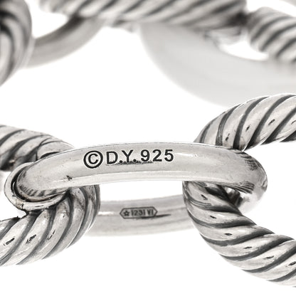 David Yurman Sterling Silver White Ceramic 17mm Extra Large Oval Link Bracelet 3 of 3