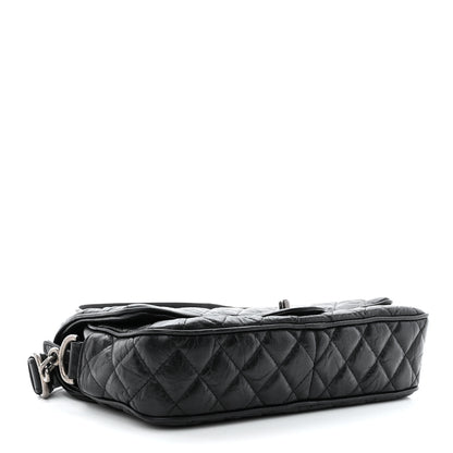 Chanel Crumpled Calfskin Quilted Medium Casual Rock Flap Black 4 of 9