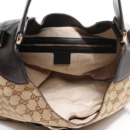 Gucci Monogram Margaux Calfskin Medium Emily Hobo Beige Ebony Black 9 of 9