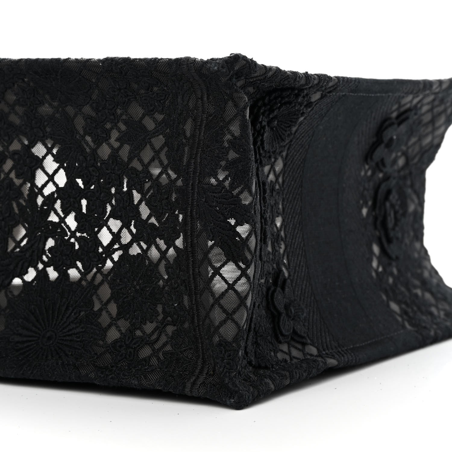 Christian Dior Embroidered D-Lace Medium Book Tote Black Multicolor 10 of 12