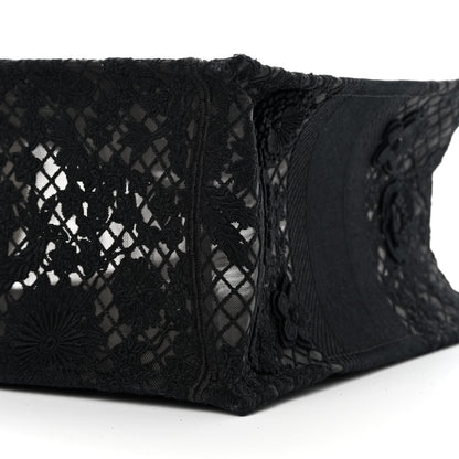 Christian Dior Embroidered D-Lace Medium Book Tote Black Multicolor 10 of 12