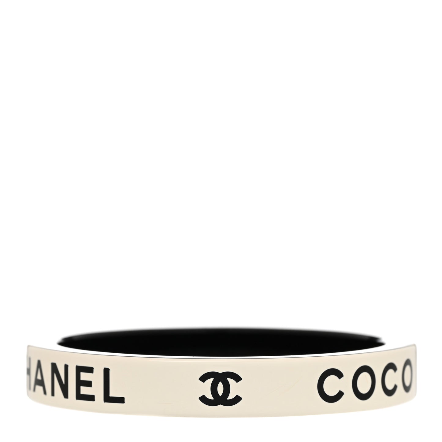 Resin Logo Bangle Bracelet Black White