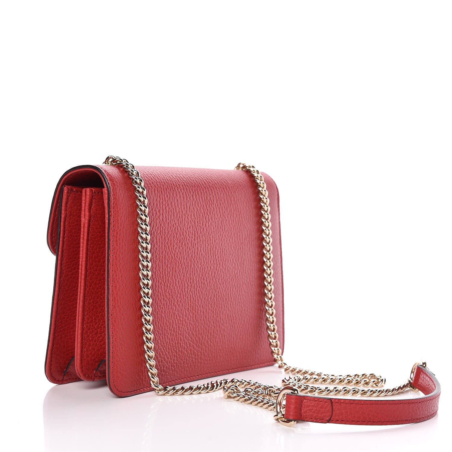 Gucci Dollar Calfskin Small Interlocking G Shoulder Bag Red 3 of 10