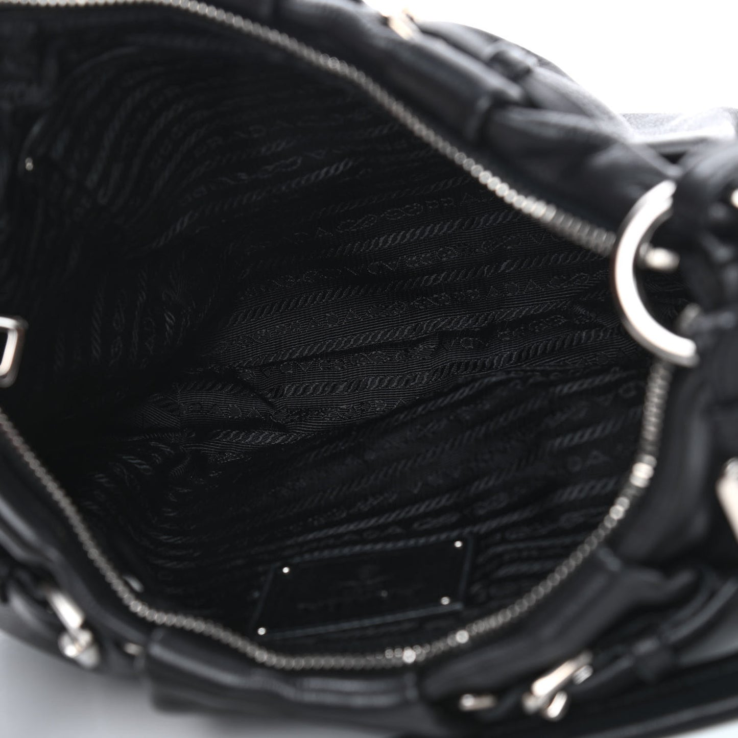 Soft Calfskin Pleated Hobo Black