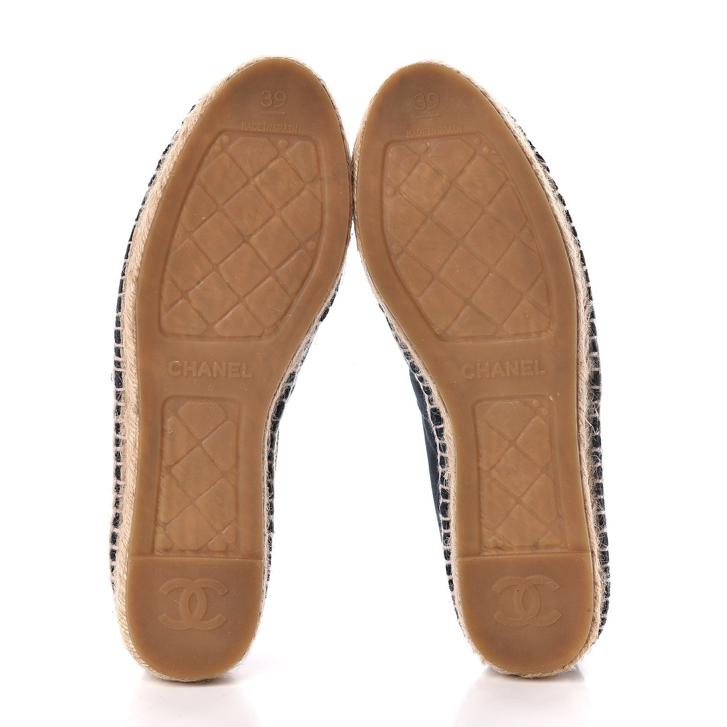 Chanel Velvet CC Espadrilles 39 Dark Navy Black 5 of 8