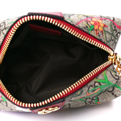 Gucci Soft GG Supreme Monogram Flora Calfskin Small Ophidia Cosmetic Case Beige Ebony Multicolor Rosso 5 of 11
