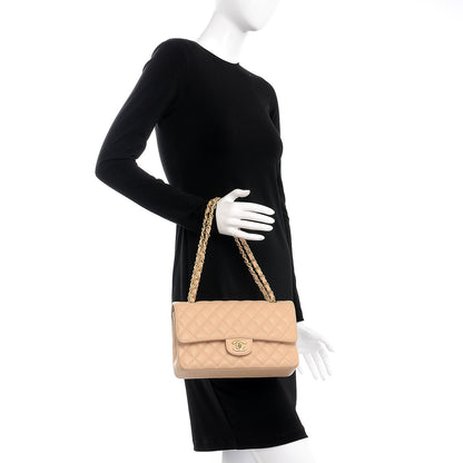 Chanel Caviar Quilted Medium Double Flap Beige Clair 2 of 8