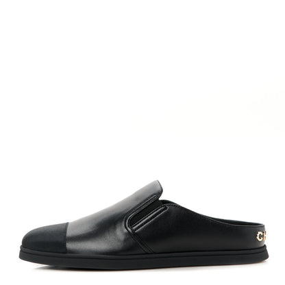 Chanel Lambskin Grosgrain Cap Toe Sneaker Mules 40 Black 2 of 20