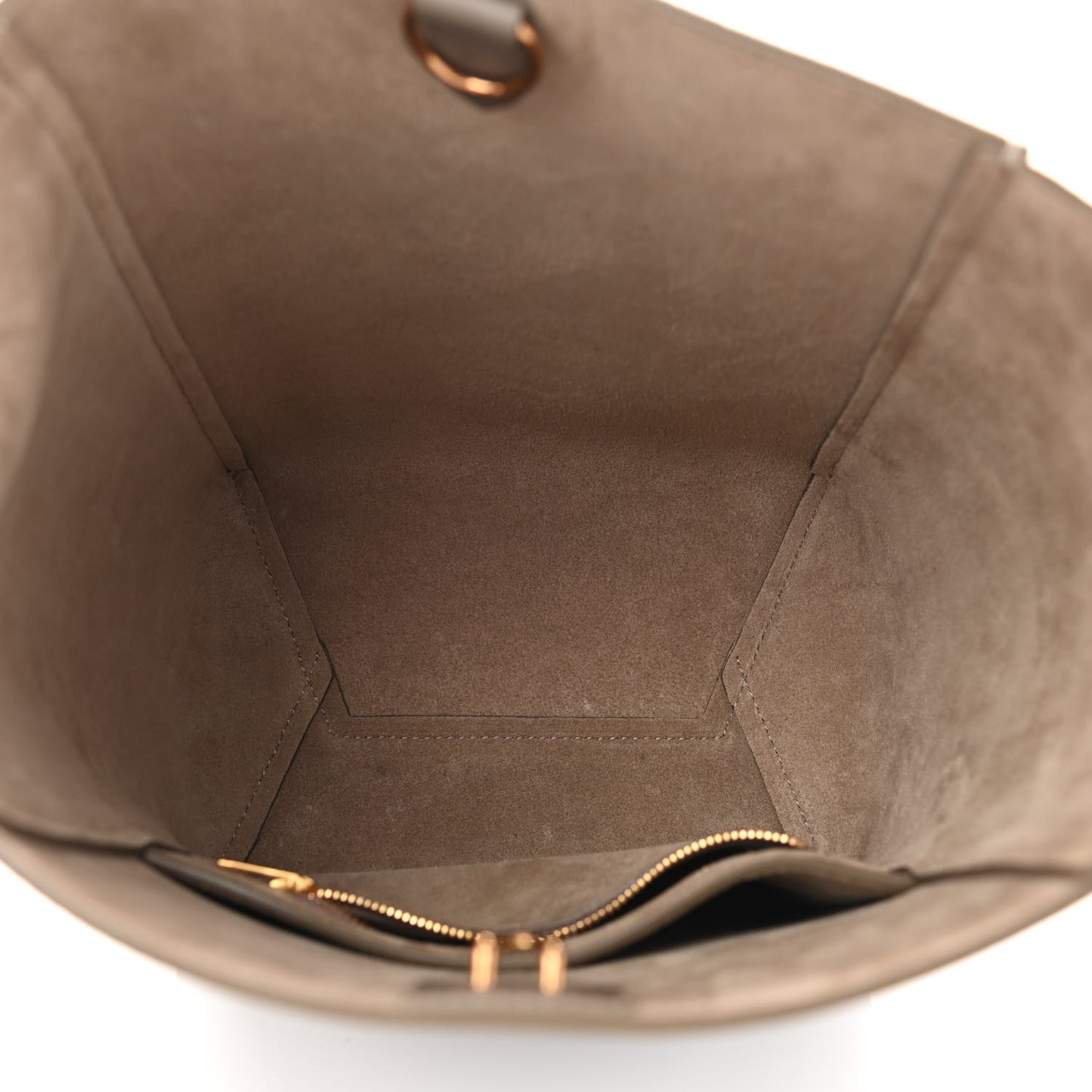 Soft Grained Calfskin Small Sangle Bucket Bag Taupe