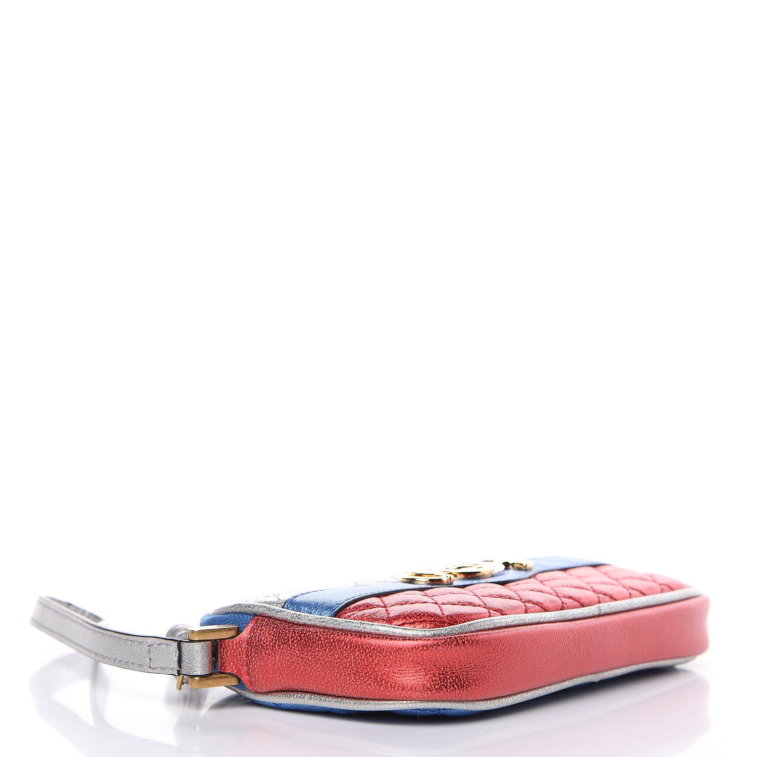 Gucci Laminated Nappa Trapuntata Zumi iPhone Case Rosso Marine Argento 4 of 8