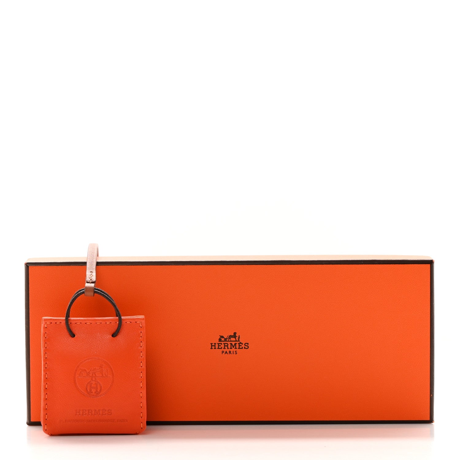 Hermes Milo Lambskin Swift Shopping Bag Charm Feu Gold 4 of 4