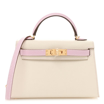 Hermes Epsom Horseshoe Mini Kelly Sellier 20 Craie Mauve Sylvestre 1 of 16