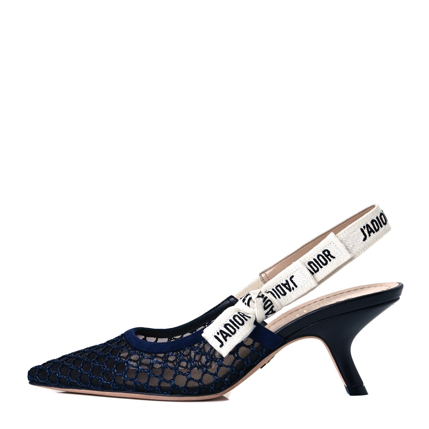 Christian Dior Resille Lambskin Ribbon J'Adior Slingback 65mm Pumps 37.5 Indigo Blue 1 of 9