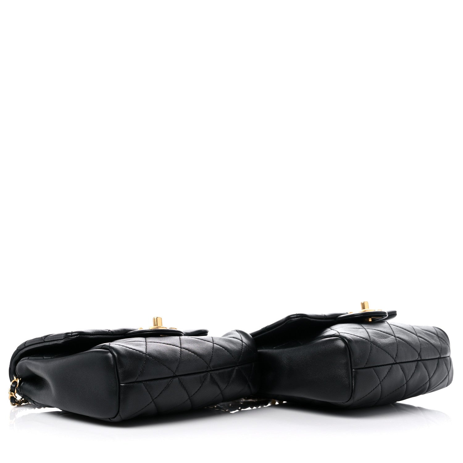 Chanel Lambskin Pearl Quilted Side Packs Black 5 of 10