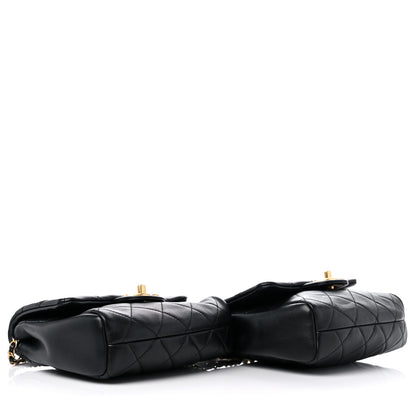 Chanel Lambskin Pearl Quilted Side Packs Black 5 of 10