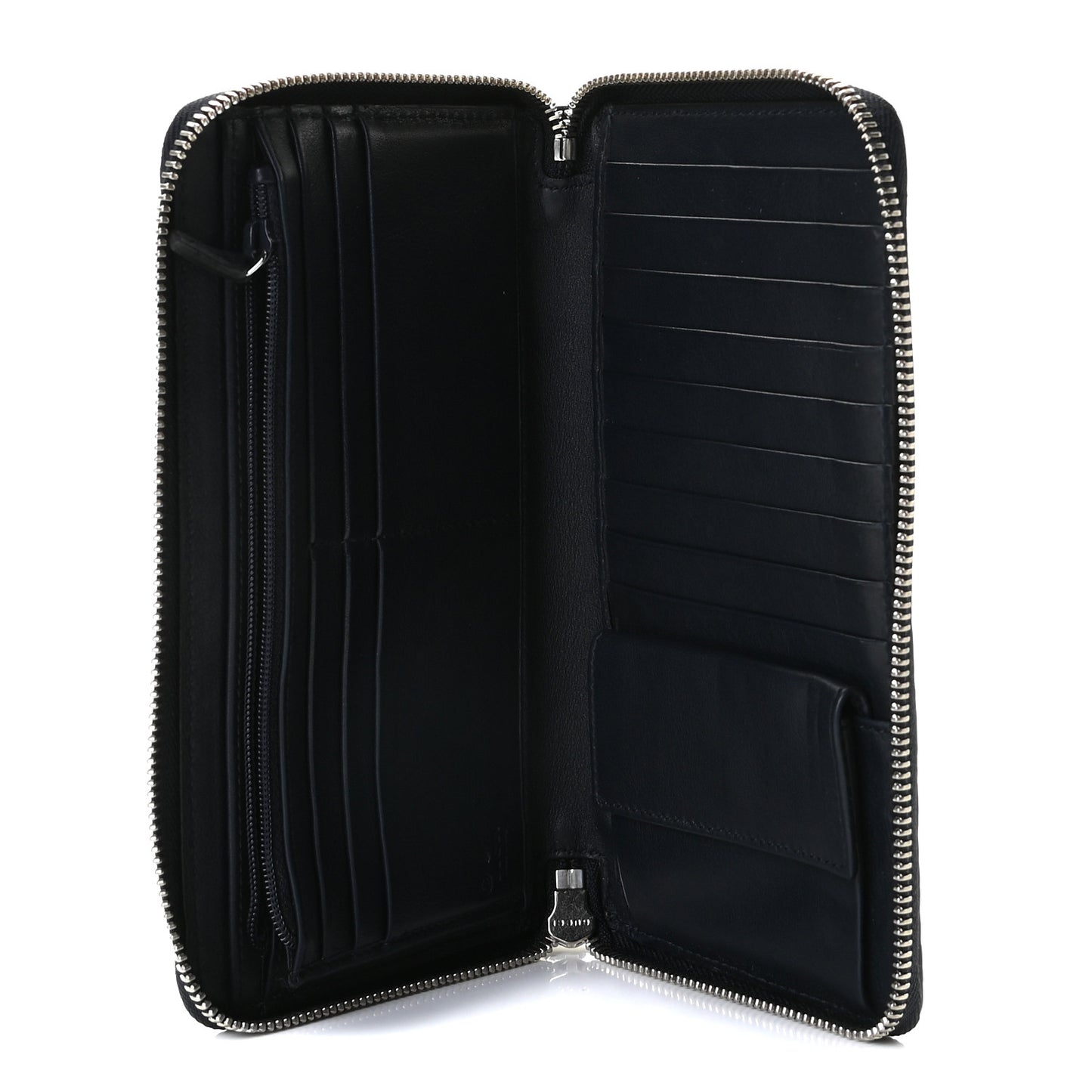 Microguccissima Large Zip Around Organizer Wallet Blue