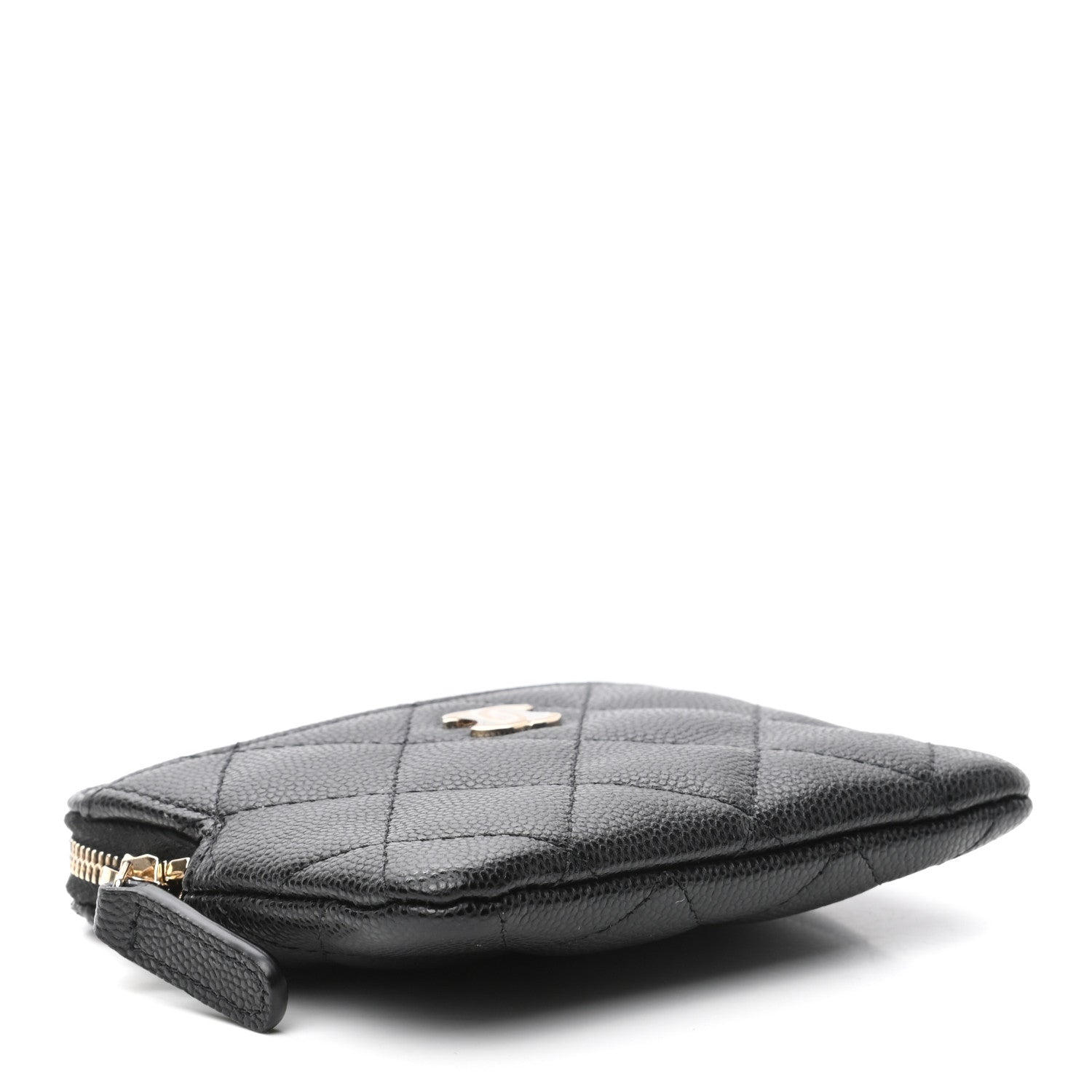 Chanel Caviar Quilted Zip Card Holder Wallet Black 4 of 7