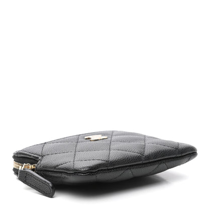 Chanel Caviar Quilted Zip Card Holder Wallet Black 4 of 7