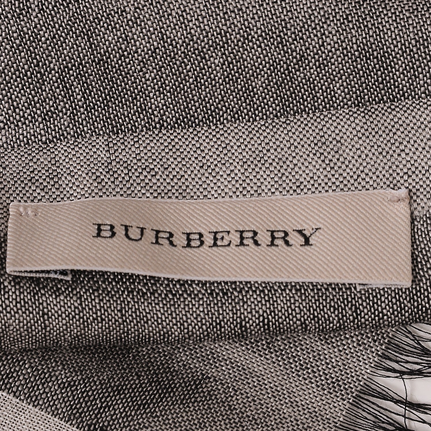 Burberry Wool Silk Ombre Gauze Giant Check Scarf Charcoal 5 of 5