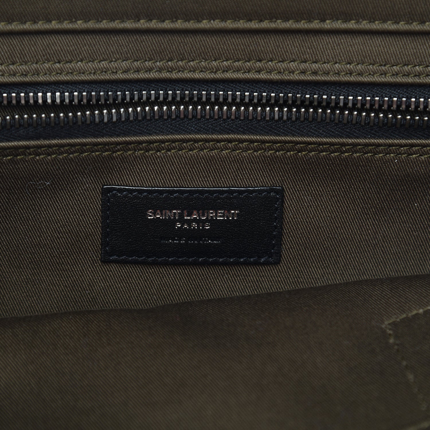 Saint Laurent Linen Calfskin Rive Gauche Tote Khaki 6 of 14