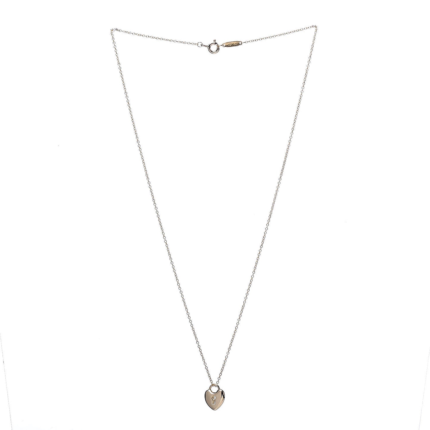 18K Yellow Gold Mini Heart Lock Pendant Necklace