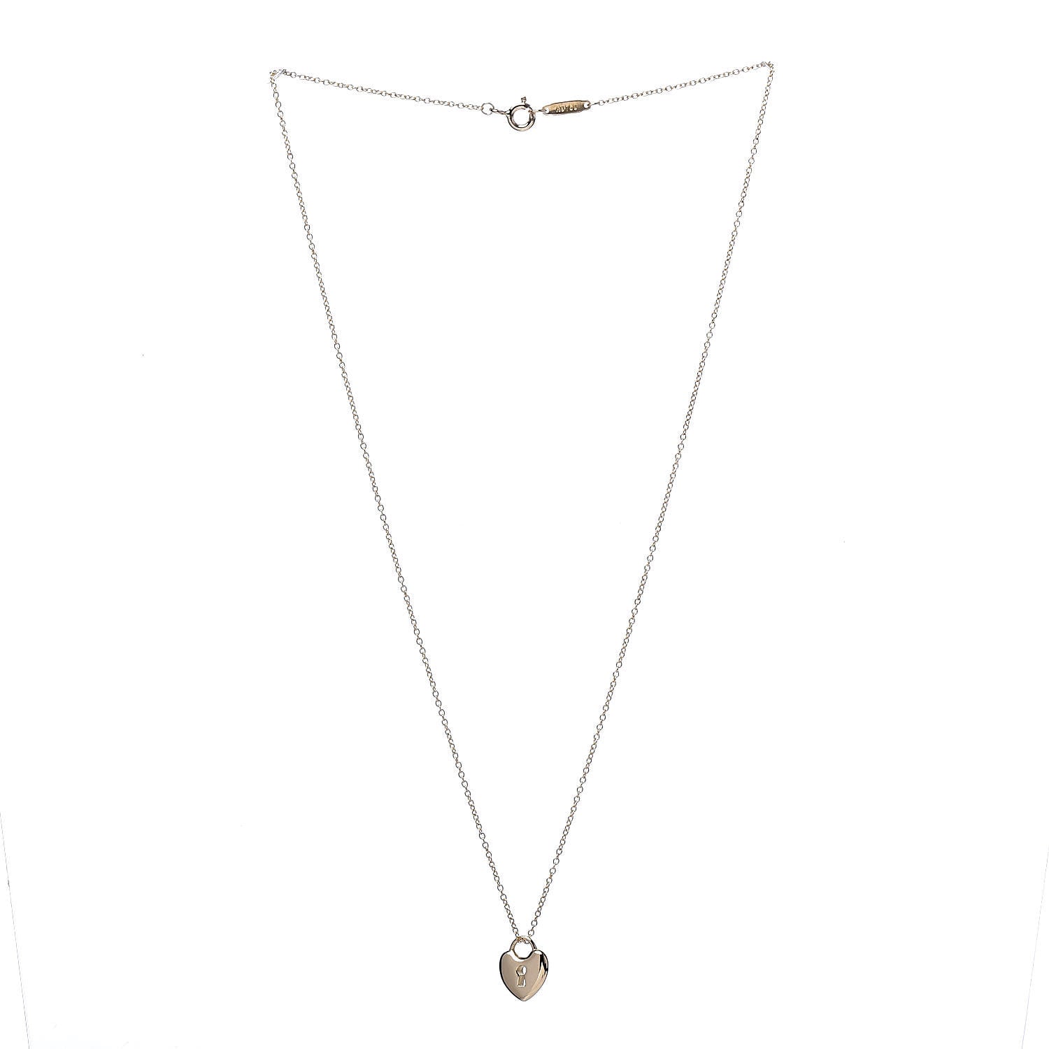Tiffany 18K Yellow Gold Mini Heart Lock Pendant Necklace 3 of 7