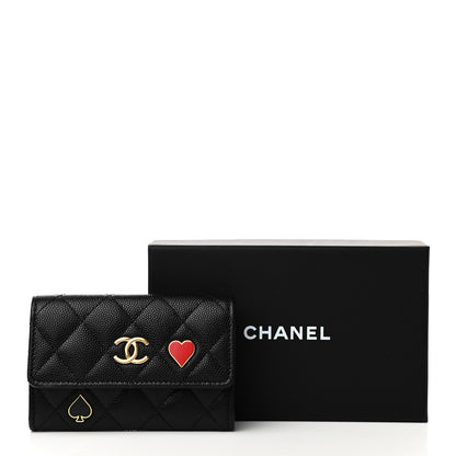 Chanel Caviar Quilted Enamel Coco Casino Flap Card Holder Wallet Black 9 of 9