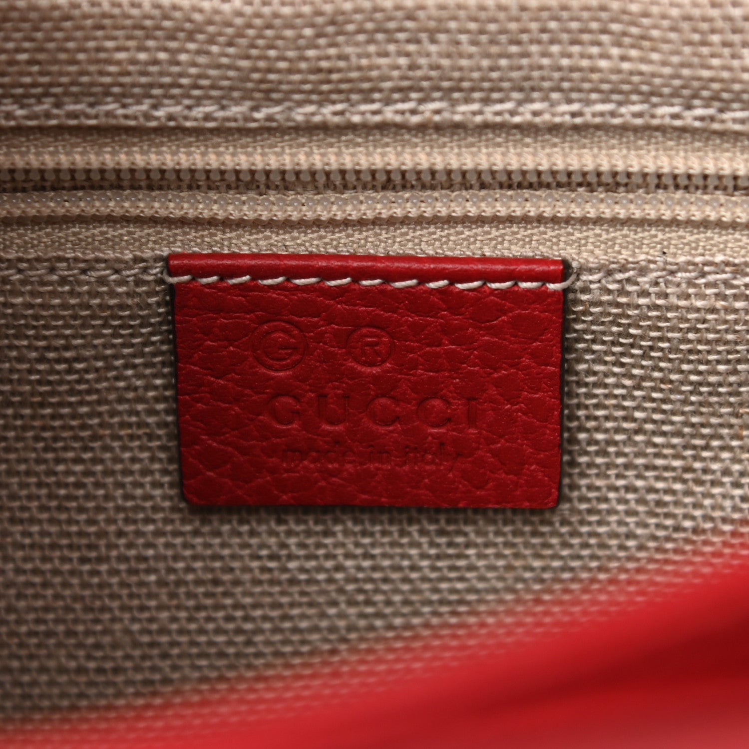 Gucci Dollar Calfskin Interlocking G Top Handle Shoulder Bag Red 6 of 10