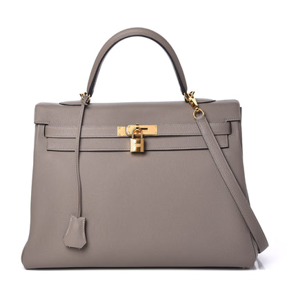 Hermes Togo Kelly Retourne 35 Gris Asphalte 1 of 13