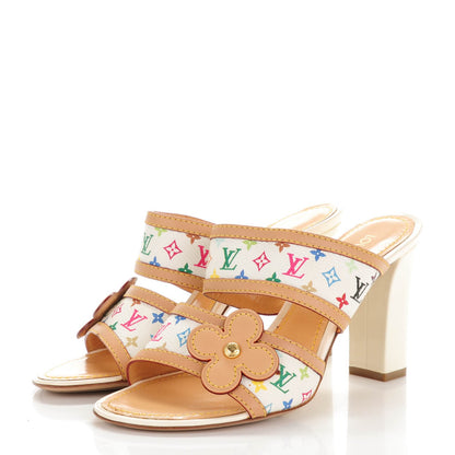 Louis Vuitton Monogram Multicolor Sandals 38 White 3 of 9