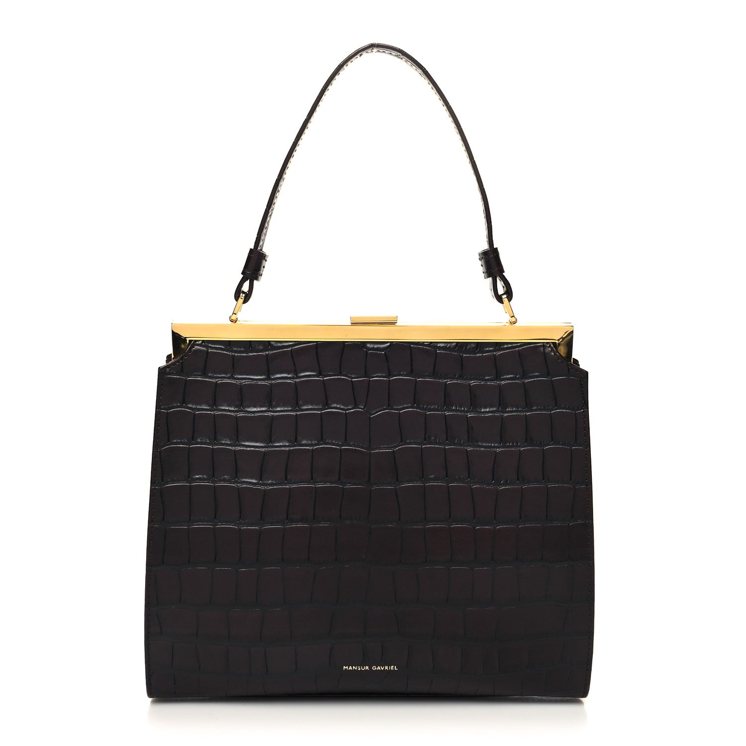 Mansur Gavriel Crocodile Embossed Calfskin Elegant Top Handle Bag Class 1 of 9