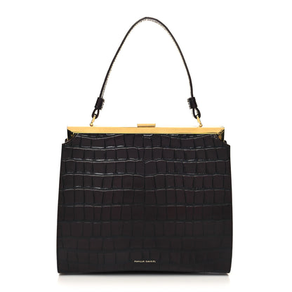 Mansur Gavriel Crocodile Embossed Calfskin Elegant Top Handle Bag Class 1 of 9