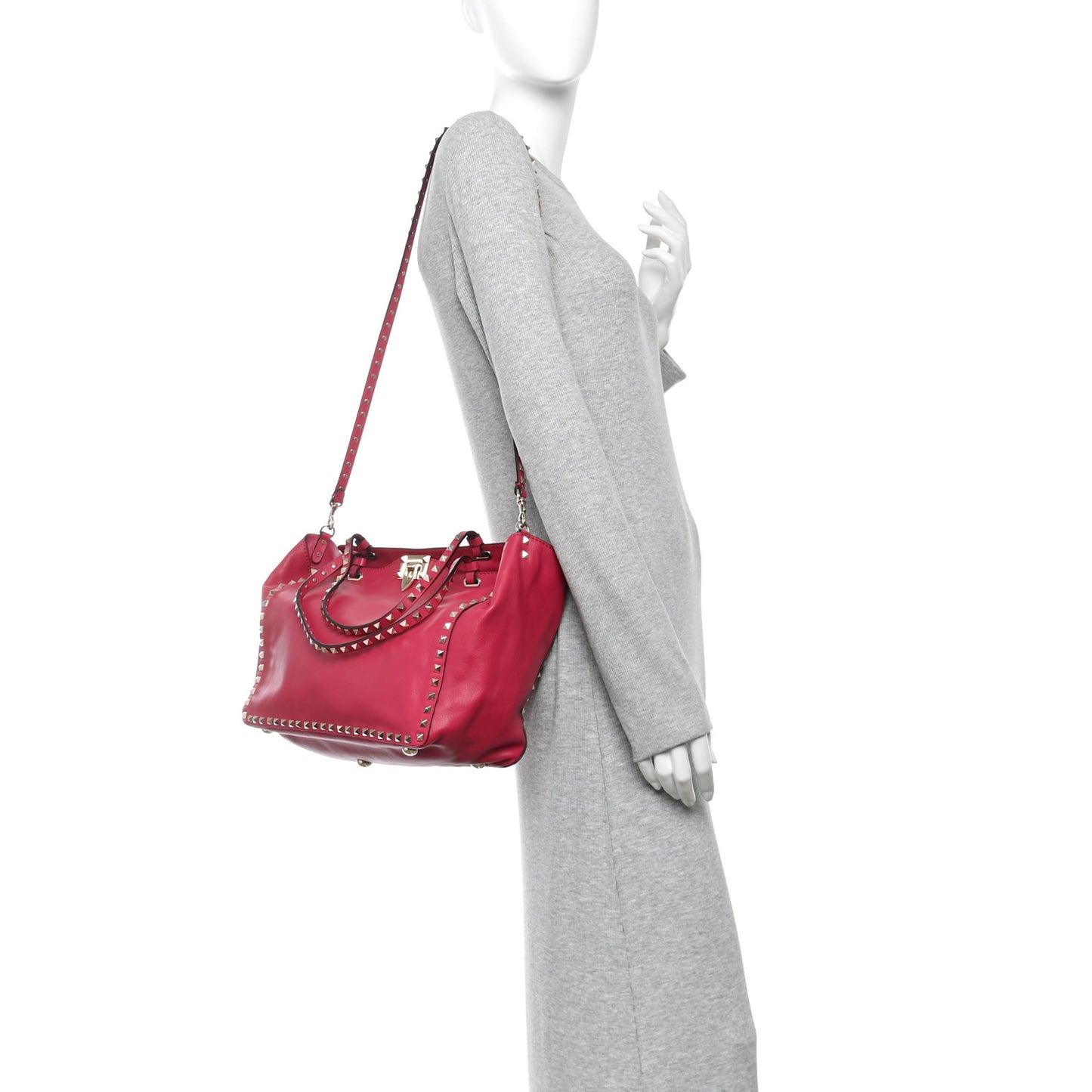 Vitello Medium Rockstud Tote Cyclamin