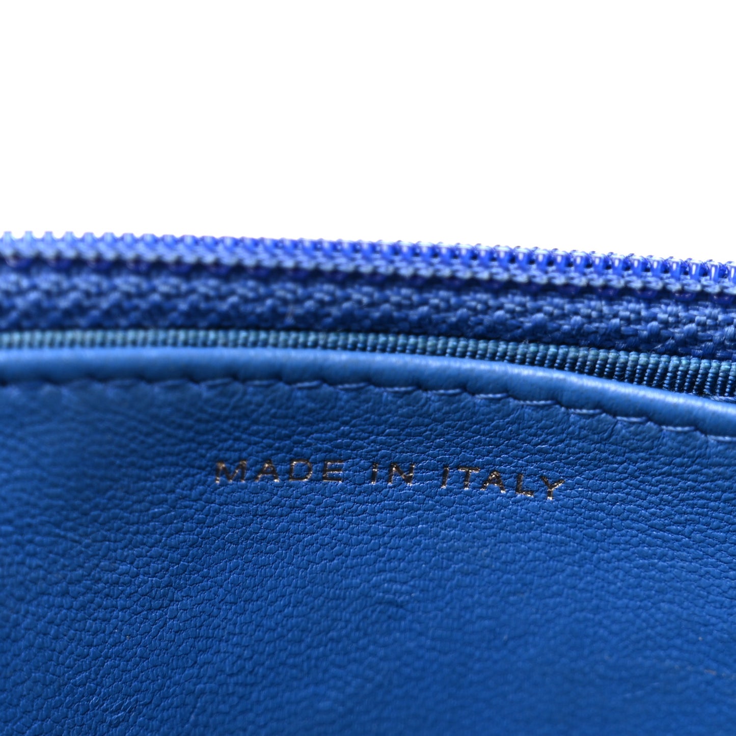Lambskin Quilted Wallet On Chain WOC Blue