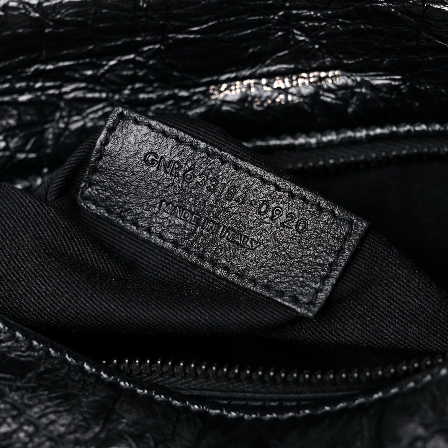 Crinkled Calfskin Matelasse Monogram Medium Niki Chain Satchel Black