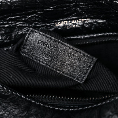 Saint Laurent Crinkled Calfskin Matelasse Monogram Medium Niki Chain Satchel Black 8 of 11