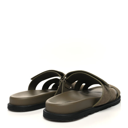 Hermes Suede Goatskin Mens Chypre Sandals 43 Vert Toundra 4 of 8