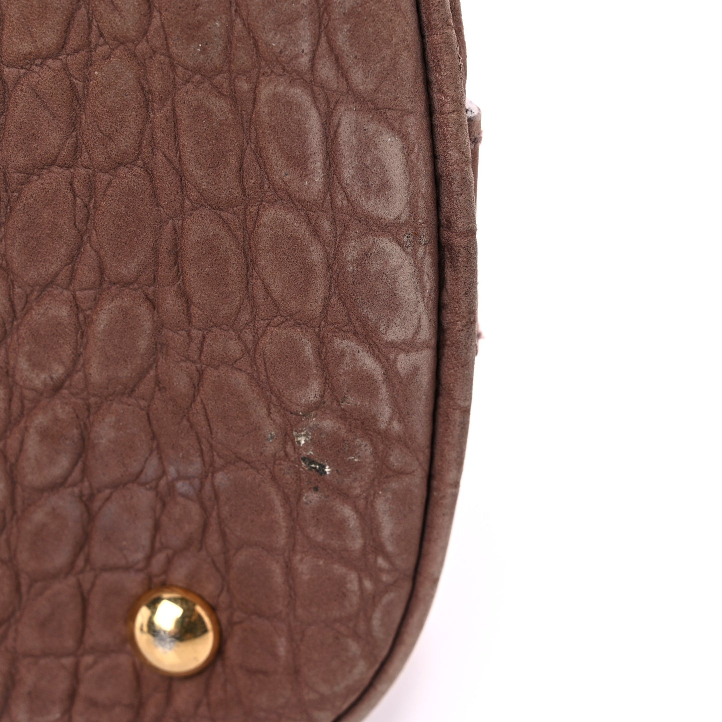 Nubuck Crocodile Embossed Oversized Muse Brown