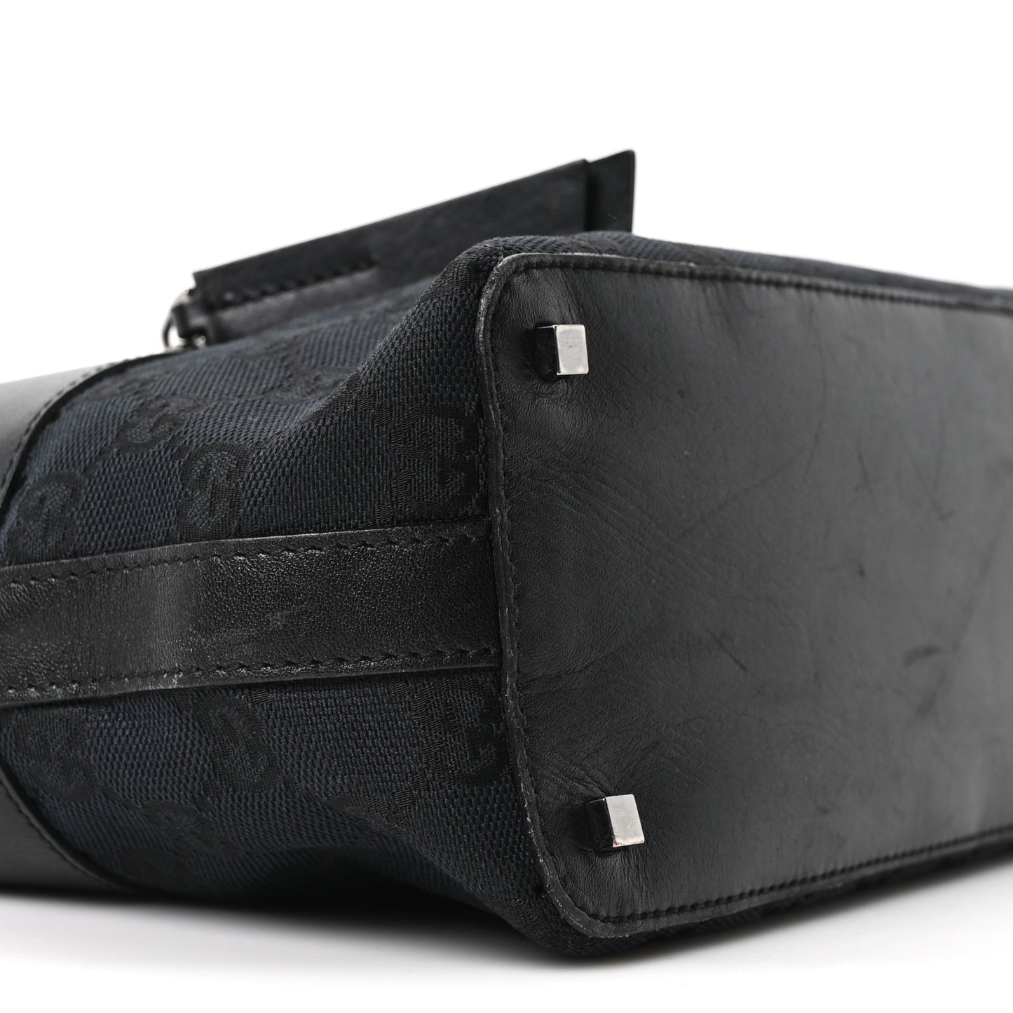 GG Canvas Monogram Shoulder Bag Black