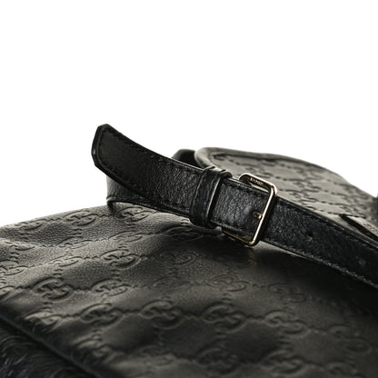 Gucci Guccissima Small Flap Messenger Bag Black 12 of 13