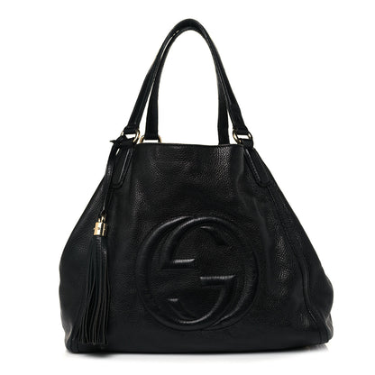 Gucci Pebbled Calfskin Medium Soho Shoulder Bag Black 1 of 21